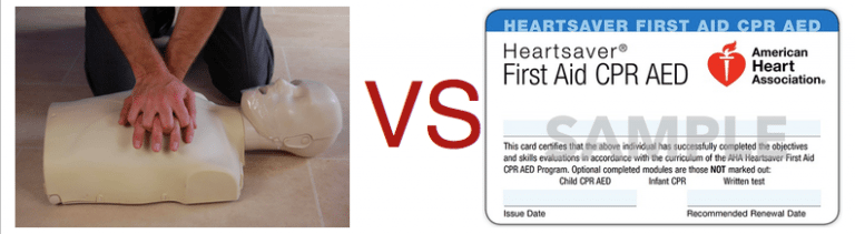 CPR Training VS CPR Certification
